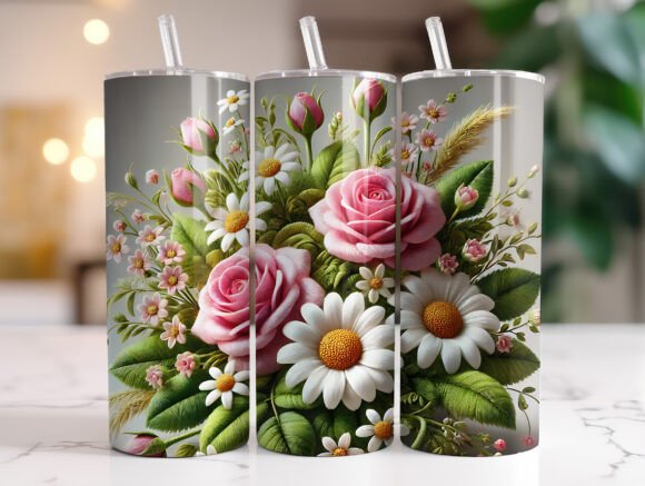 3D Flowers Faux Embroidery Tumbler Wrap Review