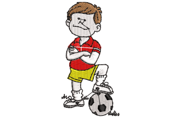 Boy Playing Soccer Embroidery Design Review