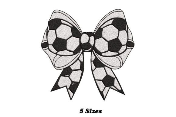 Charming Soccer Coquette Bow for Embroidery Projects