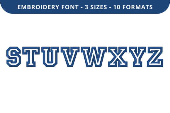 College Outline Font S to Z: A Bold, Modern Embroidery Design for Craft Fairs