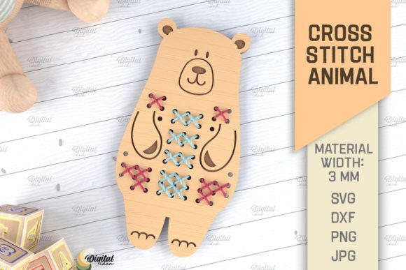 Cross Stitch Animals Laser Cut. Bear SVG Review for Seasonal Creations