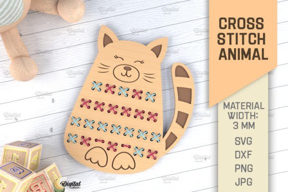 Cross Stitch Animals Laser Cut. Cat SVG Review for Handmade Gifts