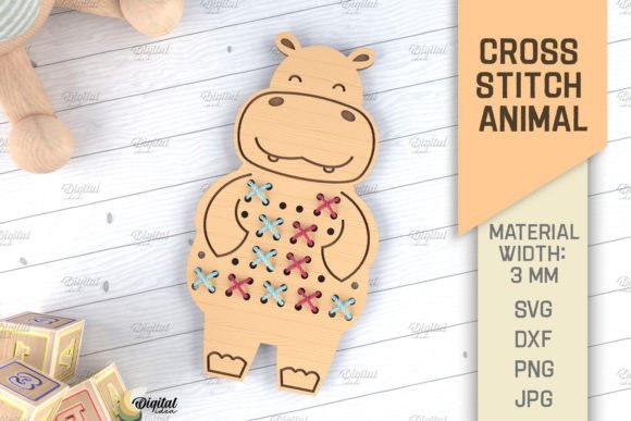 Cross Stitch Animals LaserCut Hippo SVG Review for Handmade Gifts
