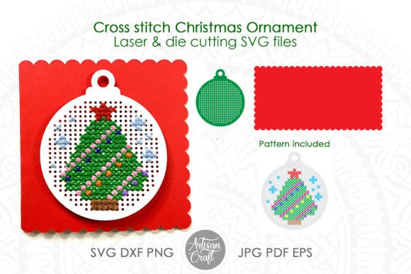 Cross Stitch Christmas Ornament SVG Review for Etsy Sellers