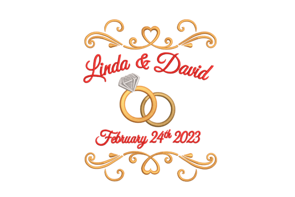 Custom Wedding Rings Embroidery Design Review