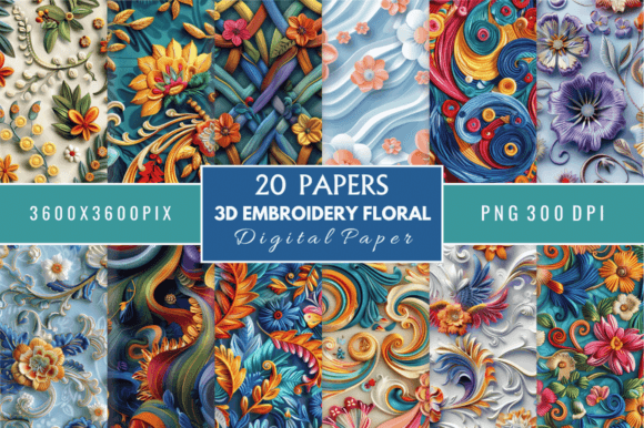 Embroidery Floral Digital Paper Bundle Review for Boutique Sweatshirts