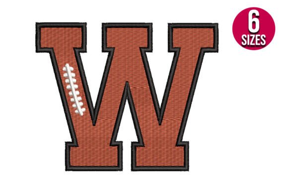 Football Font Alphabet Letter W for Branding