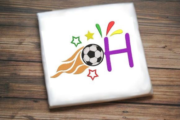 H Letter Soccer Ball Alphabet: A Bold Embroidery Design for Sports Lovers