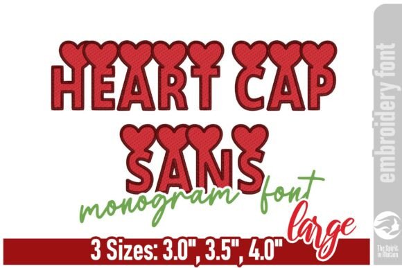 Heart Cap Sans Monogram Font - Large Review for Embroidery Projects