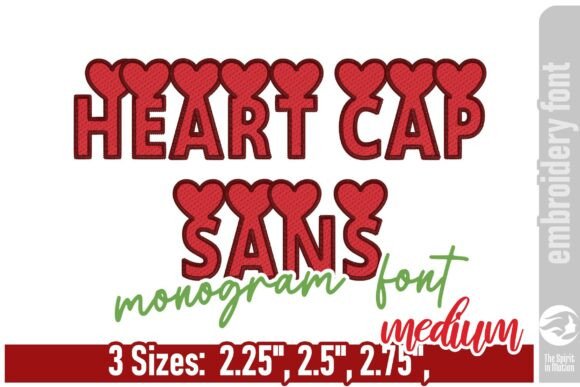 Heart Cap Sans Monogram Font - Medium Review: A Bold Valentine’s Day Embroidery Choice
