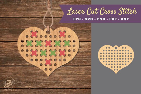 Heart Cut Cross Stitch SVG Review for Small Business Merchandise