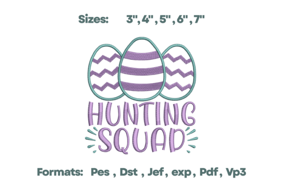 Hunting Squad Easter Egg Embroidery: A Team-Ready Design for Spring