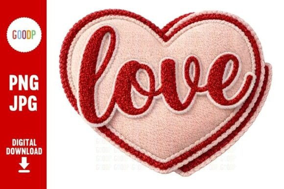 Love Heart Chenille Embroidery Patch PNG Review for Seasonal Use