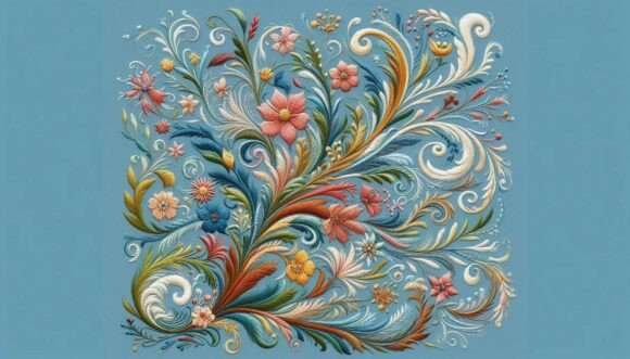 Motion Floral Embroidery: A Dynamic Design for Craft Fairs