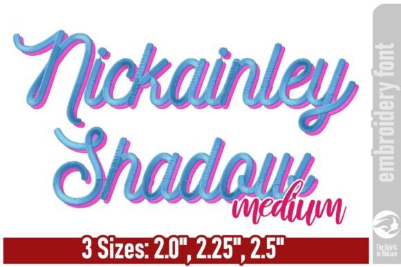 Nickainley Shadow Embroidery Font - M: A Stylish Script for Boutique Sweatshirts