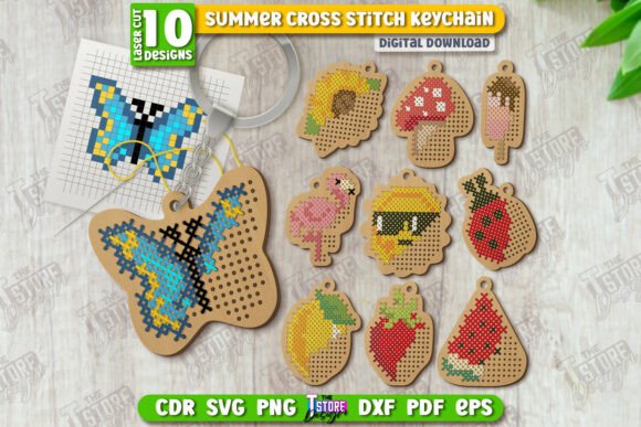 Summer Cross Stitch Keychains Laser Cut Review