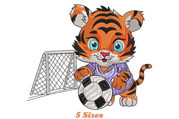 Tiger Playing Soccer Embroidery Review for Seasonal Creations