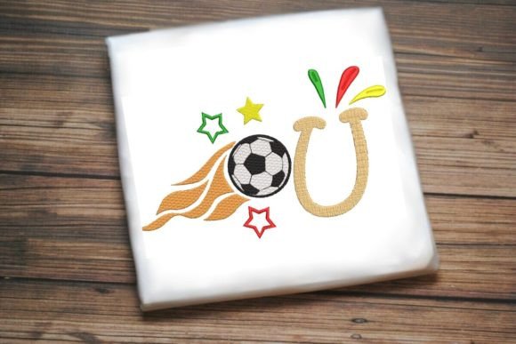 U Letter Soccer Ball Alphabet: A Festive Embroidery Design for Seasonal Creations